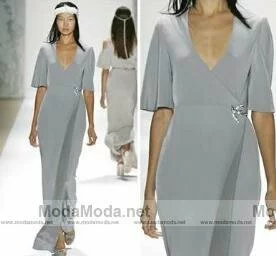 Erin Fetherston gri elbise modelleri